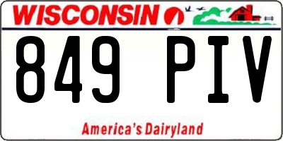 WI license plate 849PIV