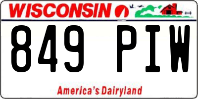 WI license plate 849PIW