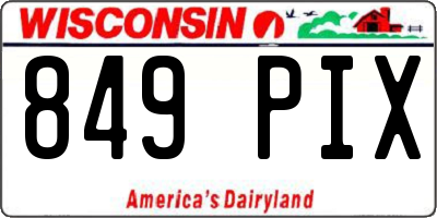 WI license plate 849PIX