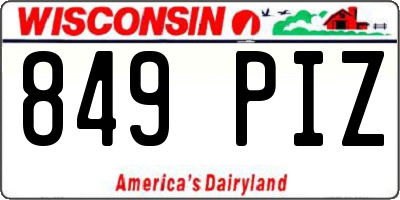 WI license plate 849PIZ