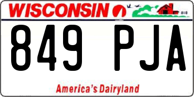 WI license plate 849PJA