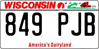 WI license plate 849PJB