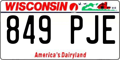 WI license plate 849PJE