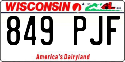 WI license plate 849PJF