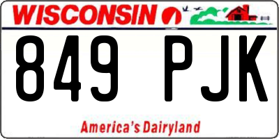 WI license plate 849PJK