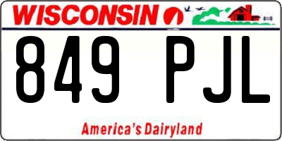 WI license plate 849PJL