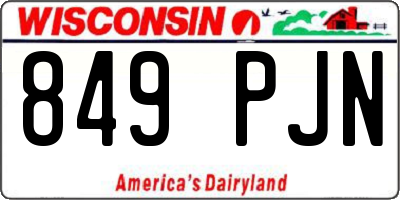 WI license plate 849PJN
