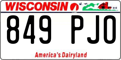 WI license plate 849PJO