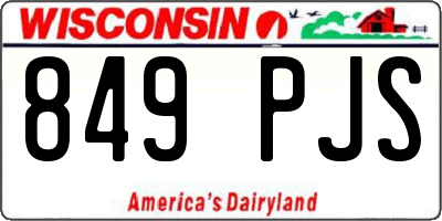 WI license plate 849PJS