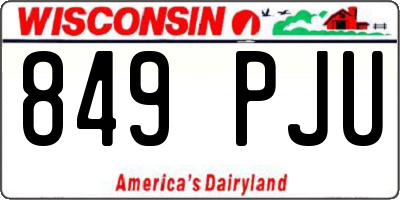 WI license plate 849PJU