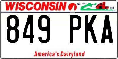 WI license plate 849PKA