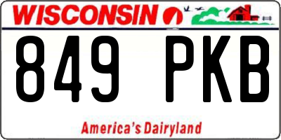 WI license plate 849PKB
