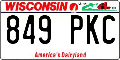 WI license plate 849PKC