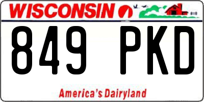 WI license plate 849PKD