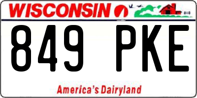 WI license plate 849PKE