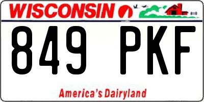 WI license plate 849PKF