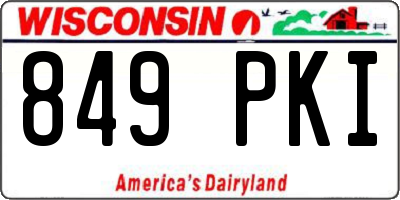 WI license plate 849PKI