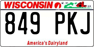 WI license plate 849PKJ