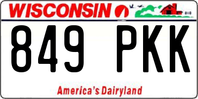 WI license plate 849PKK