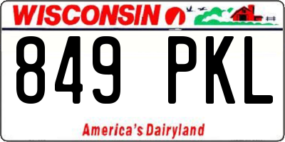 WI license plate 849PKL