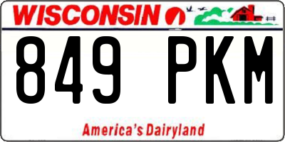 WI license plate 849PKM