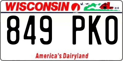 WI license plate 849PKO
