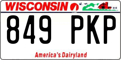 WI license plate 849PKP