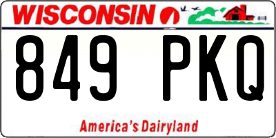 WI license plate 849PKQ