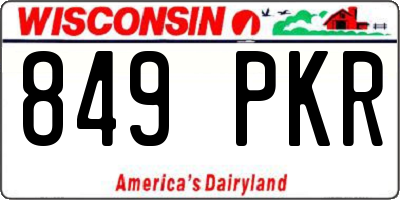 WI license plate 849PKR