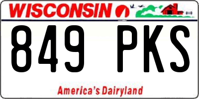 WI license plate 849PKS