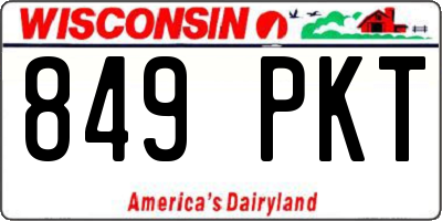 WI license plate 849PKT