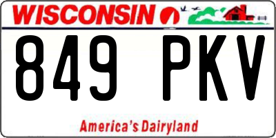 WI license plate 849PKV