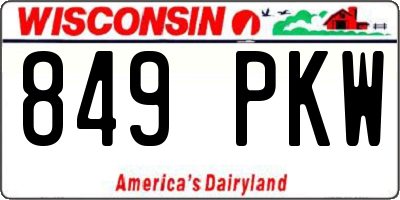 WI license plate 849PKW
