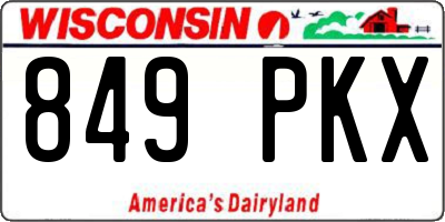 WI license plate 849PKX