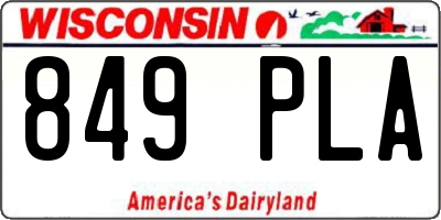 WI license plate 849PLA