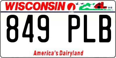 WI license plate 849PLB