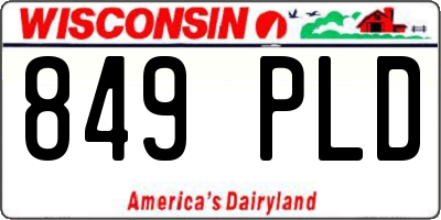 WI license plate 849PLD