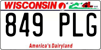 WI license plate 849PLG