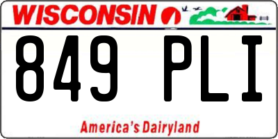 WI license plate 849PLI