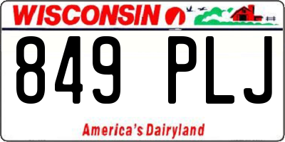 WI license plate 849PLJ