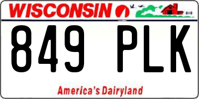 WI license plate 849PLK