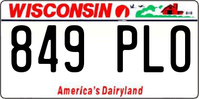 WI license plate 849PLO
