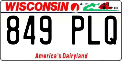 WI license plate 849PLQ