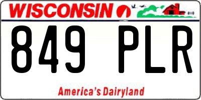 WI license plate 849PLR