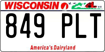 WI license plate 849PLT
