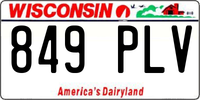 WI license plate 849PLV