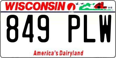 WI license plate 849PLW