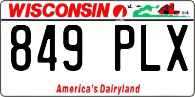 WI license plate 849PLX
