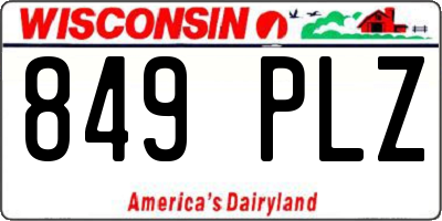WI license plate 849PLZ