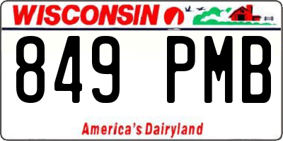 WI license plate 849PMB